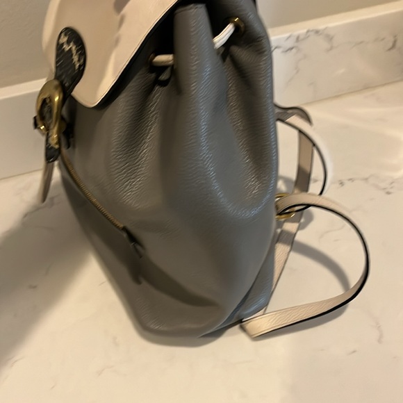 COACH Colorblock Snake Print Leather Evie backpack EUC - Picture 7 of 13
